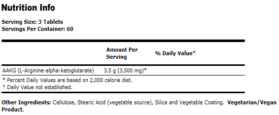 AAKG 3500 - 180 Tabs, NOW Foods
