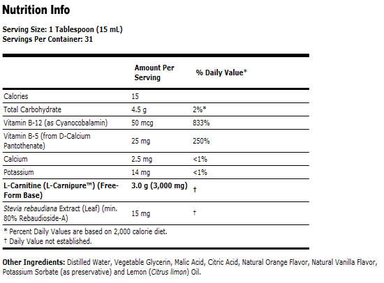L-Carnitine Liquid 3000 mg - 16 oz., NOW Foods