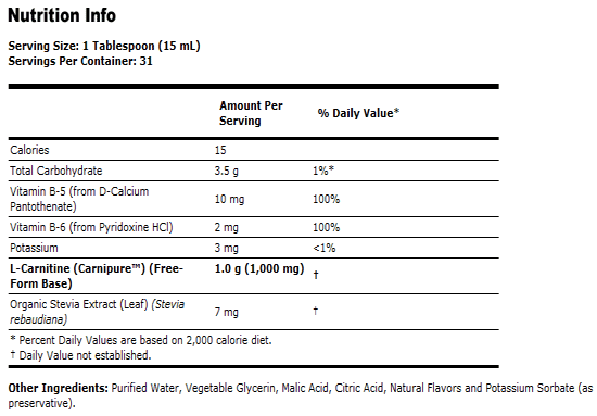 L-Carnitine Liquid Tropical Punch 1000 mg - 16 oz., NOW Foods