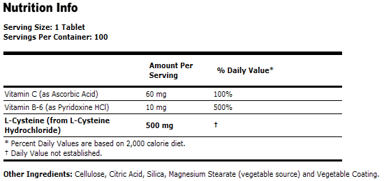 L-Cysteine 500 mg