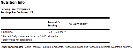 L-Citrulline 750 mg - 90 Capsules, NOW Foods