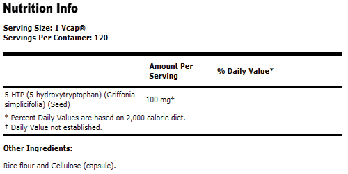 5-HTP 100 mg - 120 VCaps, NOW Foods