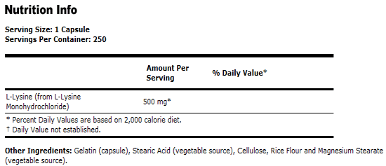 L-Lysine 500 mg