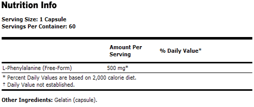 L-Phenylalanine Supplement 500 mg