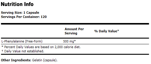 L-Phenylalanine 500 mg