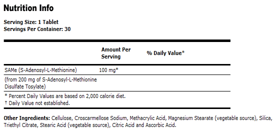 SAMe 100 mg Vegetarian, Enteric Coated