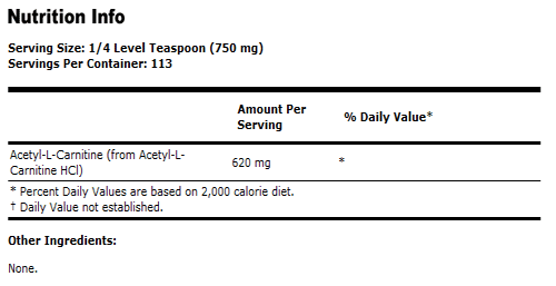 Acetyl-L-Carnitine Powder - 3 oz., NOW Foods