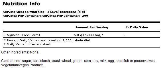 L-Arginine Pure Powder - 2.2 lbs., NOW Foods