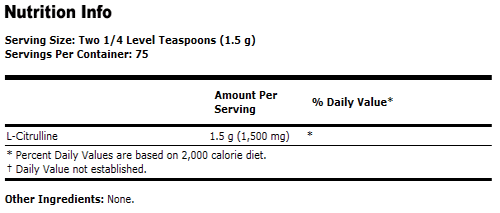L-Citrulline Pure Powder - 4 oz., NOW Foods
