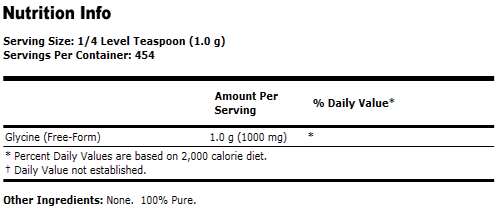 Glycine Free Form Vegetarian - 1 lb., NOW Foods