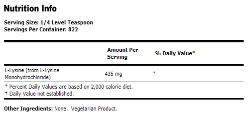 L-Lysine Powder - 1 lb., NOW Foods