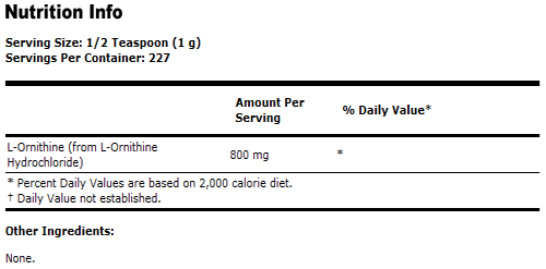 L- Ornithine HCl-Vegetarian - 8 oz., NOW Foods