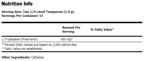L-Tryptophan Powder - 2 oz., NOW Foods