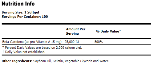 Beta Carotene 25,000 IU
