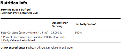 Beta Carotene 25,000 IU