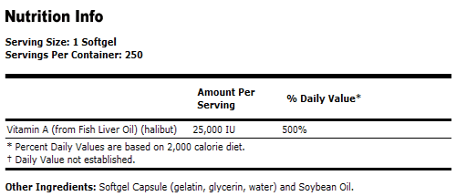 Vitamin A  ( Fish Liver Oil )