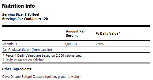 Vitamin D-3 5,000 IU