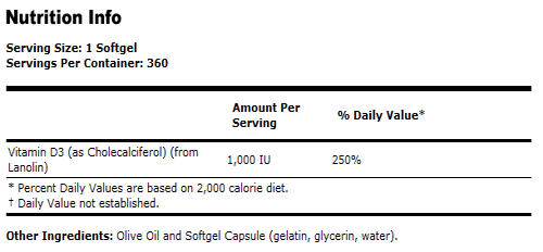 Vitamin D-3 1,000 IU