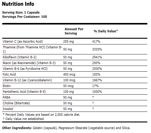 Vitamin B-50 Complex with 250 mg Vitamin C