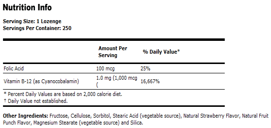 Vitamin B-12  ( 1 mg ) with Folic Acid