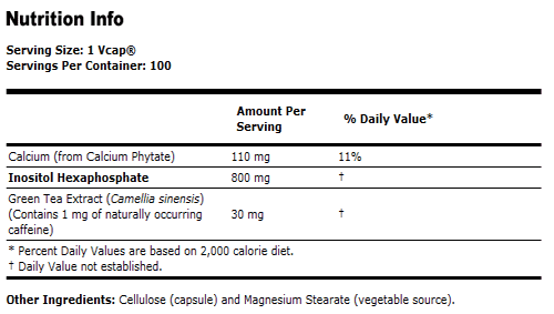 Inositol Hexaphosphate 800mg - 100 VCaps, NOW Foods