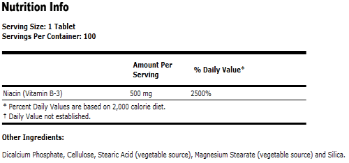 Niacin vitamin b-3 supplement 500mg