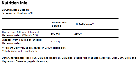 Flush-Free Niacin 250 mg - 180 VCaps