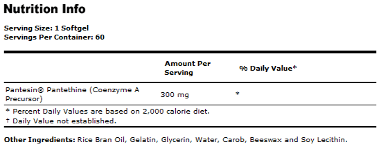 Pantethine 300 mg - 60 Softgels, NOW Foods