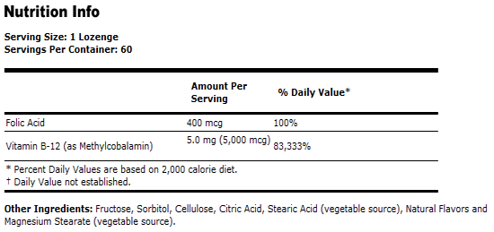 Methyl B-12 5,000 mcg - 60 Lozenges, NOW Foods