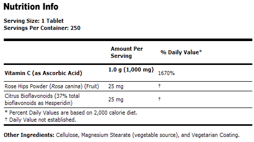 Vitamin C-1000 - 250 Tabs