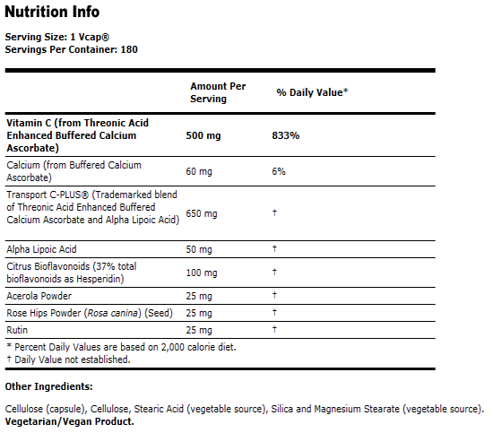 AlphaSorb-C 500 - 180 VCaps, NOW Foods