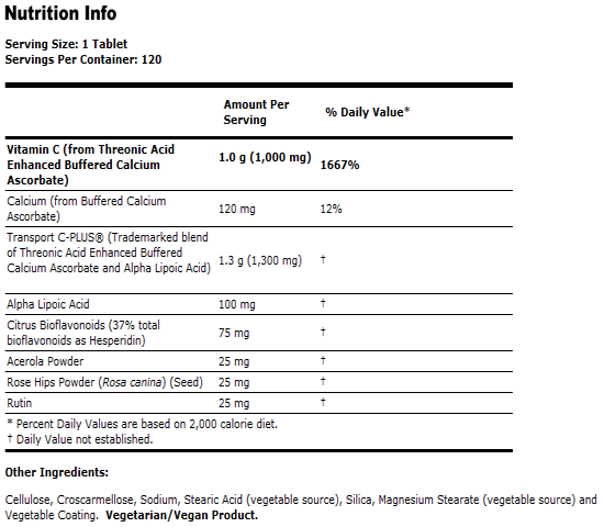 AlphaSorb-C 1000 - 120 Tablets, NOW Foods