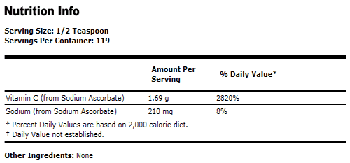 Sodium Ascorbate Powder Vegetarian