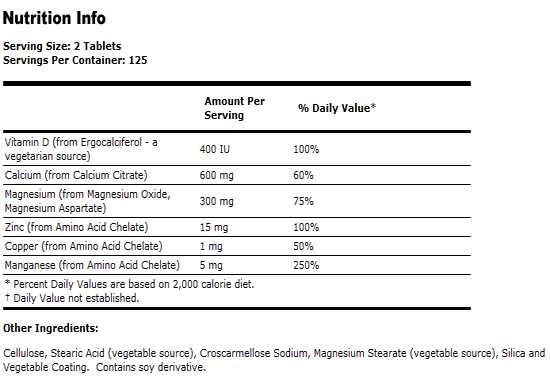 Calcium Citrate - 250 Tabs