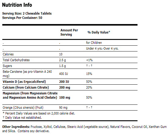Kid Cal - 100 Chewable Calcium Supplement, NOW Foods