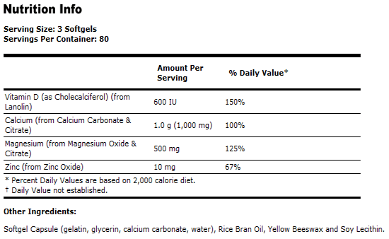 Calcium & Magnesium, Vitamin D - 240 Softgels, NOW Foods