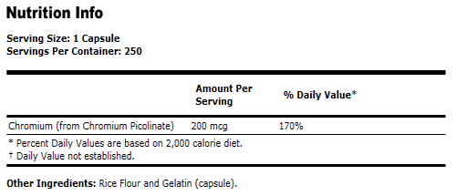 Chromium Picolinate 200 mcg
