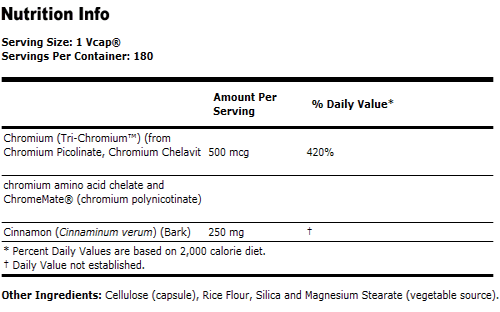 Tri-Chromium 500 mcg with Cinnamon