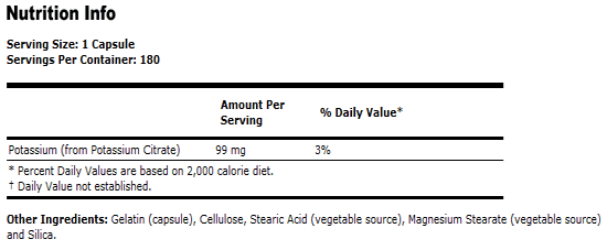 Potassium Citrate 99 mg