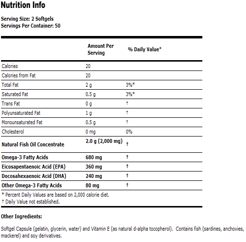 Omega-3 - 100 Softgels