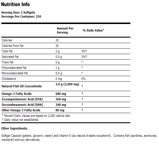 Omega-3 - 500 Softgels, NOW Foods
