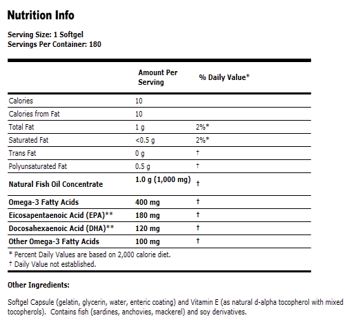 Omega-3 - 180 Softgels, NOW Foods