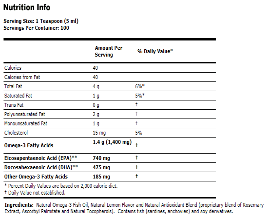 Omega-3 Fish Oil - 16.9 oz., NOW Foods