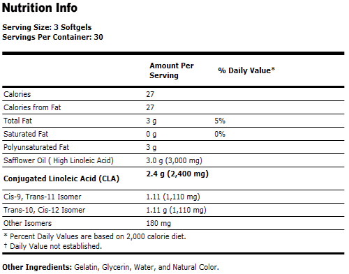 CLA  ( Conjugated Linoleic Acid )800 mg