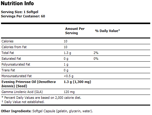 Super Primrose Oil 1300 mg - 60 Softgels, NOW Foods