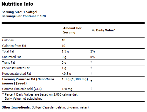 Super Primrose 1300 mg - 120 Softgels, NOW Foods
