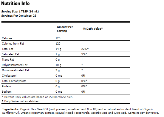 Flax Seed Oil - 12 oz
