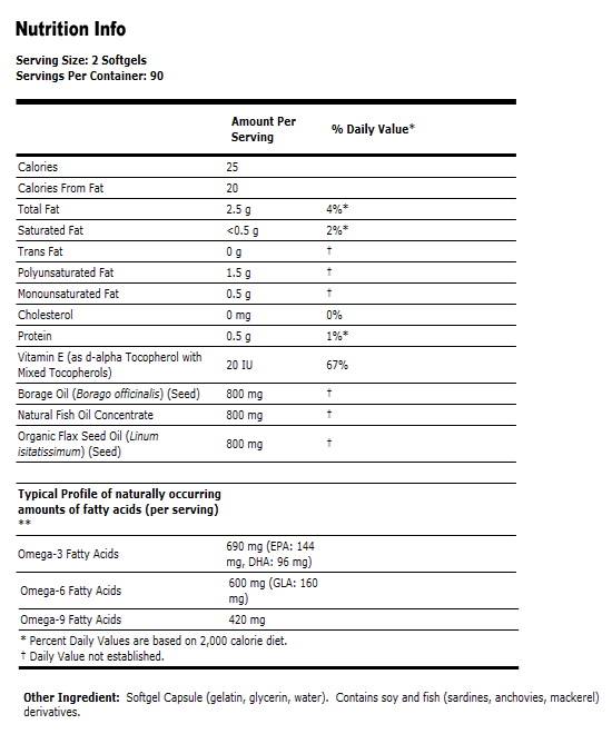 Super Omega 3-6-9 1200 mg - 180 Gels, NOW Foods