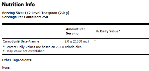 Beta-Alanine - 500 g  ( 17.6 oz. ), NOW Foods