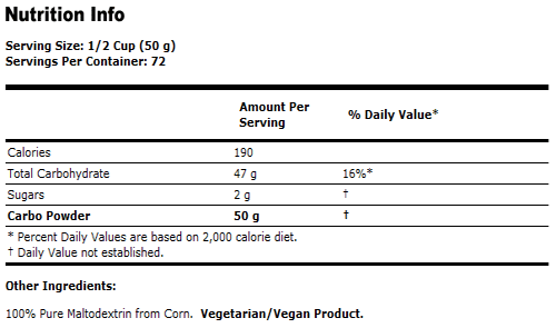 Carbo Gain 100% Complex Carbohydrate - 8 lbs., NOW Foods